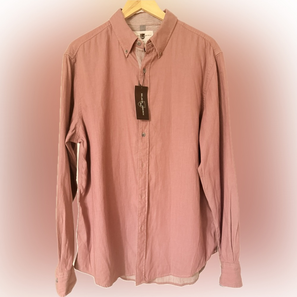 [NWT] Black Brown 1826 Men's Casual Button Down Shirt – Dusty Rose – Large